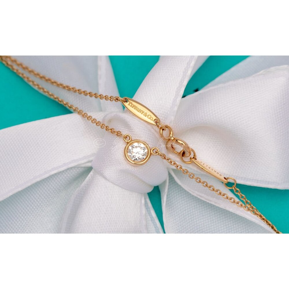 Tiffany & Co. Elsa Peretti “Diamonds By The Yard” Necklace 18k Yellow Gold 0.30 - Picture 4 of 10